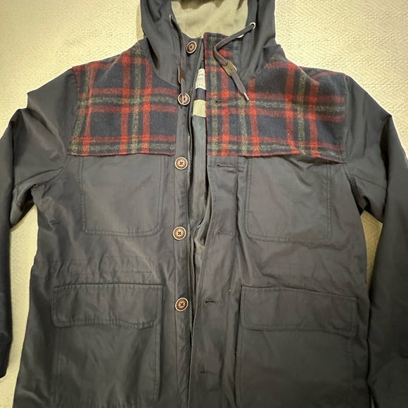 VTG RARE Authentic MFG Co Forestland Hooded Navy Blue Jacket Coat Sz. XL - Picture 8 of 9